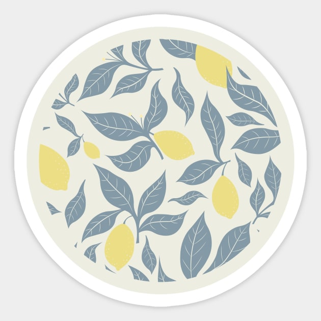 Summer Lemon Pattern Sticker by novaya